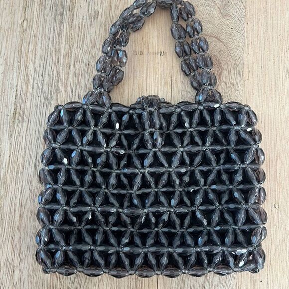 Rosenfeld gray beaded handbag vintage made in Italy evening bag - Picture 3 of 6